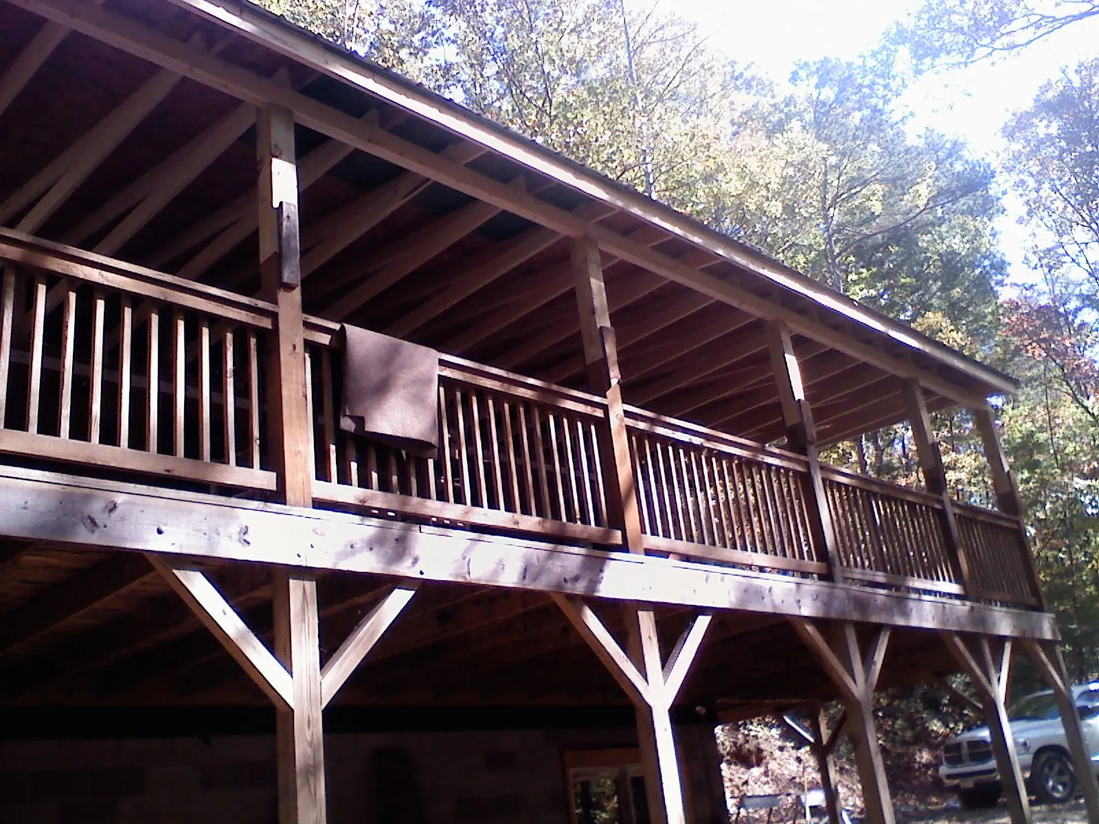 Timber framing under a new elevated porch and deck — Roof Leak Repair in Staatsburg by Roofing Brothers